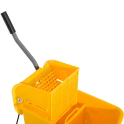 Chariot de nettoyage lavage seau de ménage 20 L avec essoreur et séparateur eau sale propre jaune