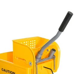 Chariot de nettoyage lavage seau de ménage 20 L avec essoreur et séparateur eau sale propre jaune