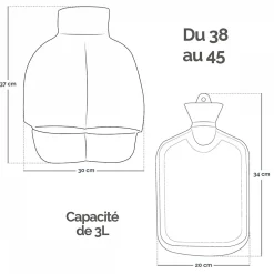 Chauffe pieds bouillotte douce 3 litres, déhoussable et antidérapant - Vivezen