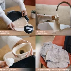 Chauffe pieds bouillotte douce 3 litres, déhoussable et antidérapant - Vivezen