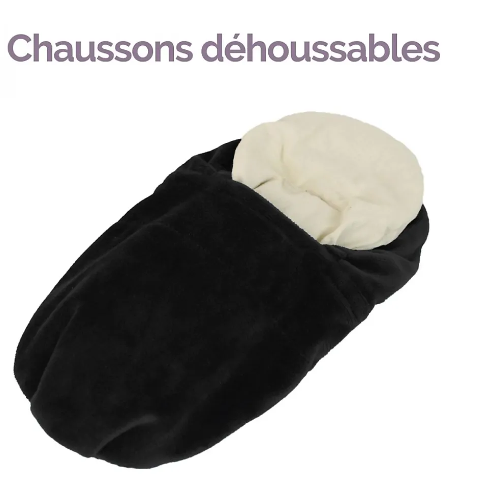 Chaussons chauffants universels taille 36 au 43 - Noir - Vivezen