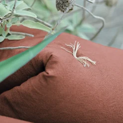 Chemin de lit coton lavé 80x200 cm HONO DÉCO marron terre cuite