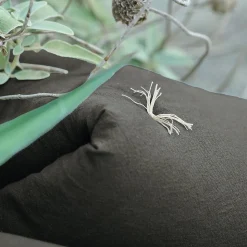 Chemin de lit coton lavé 80x200 cm HONO DÉCO noir caviar