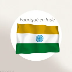 Chemin de lit coton lavé 80x200 cm HONO DÉCO vert kaki