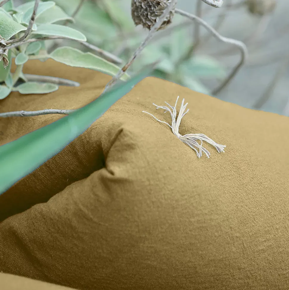 Chemin de lit coton lavé 80x200 cm HONO DÉCO marron houblon