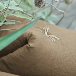 Chemin de lit coton lavé 80x200 cm HONO DÉCO marron camel