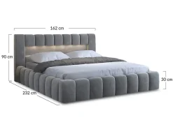 Cleo - lit coffre avec led - 140x200 cm - sommier inclus - en velours - Best Mobilier
