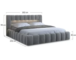 Cleo - lit coffre avec led - 160x200 cm - sommier inclus - en velours - Best Mobilier