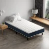 Combinaison lit matelas 90x190 cm, Matelas à Mémoire de Forme + Cadre de Lit en Fer, Comprenant 6 pieds, Epaisseur du matelas 15