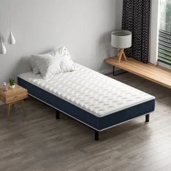 Combinaison lit matelas 90x190 cm, Matelas à Mémoire de Forme + Cadre de Lit en Fer, Comprenant 6 pieds, Epaisseur du matelas 15
