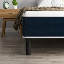 Combinaison lit 140x190 cm, matelas en mousse à mémoire de forme de 15 cm d'épaisseur + cadre de lit en fer, 9 pieds