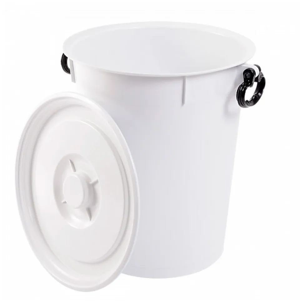 Conteneur alimentaire 50 L avec poignées noires - blanc