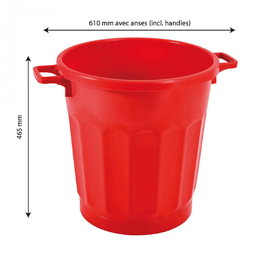 Conteneur alimentaire rond HACCP 50 L - rouge