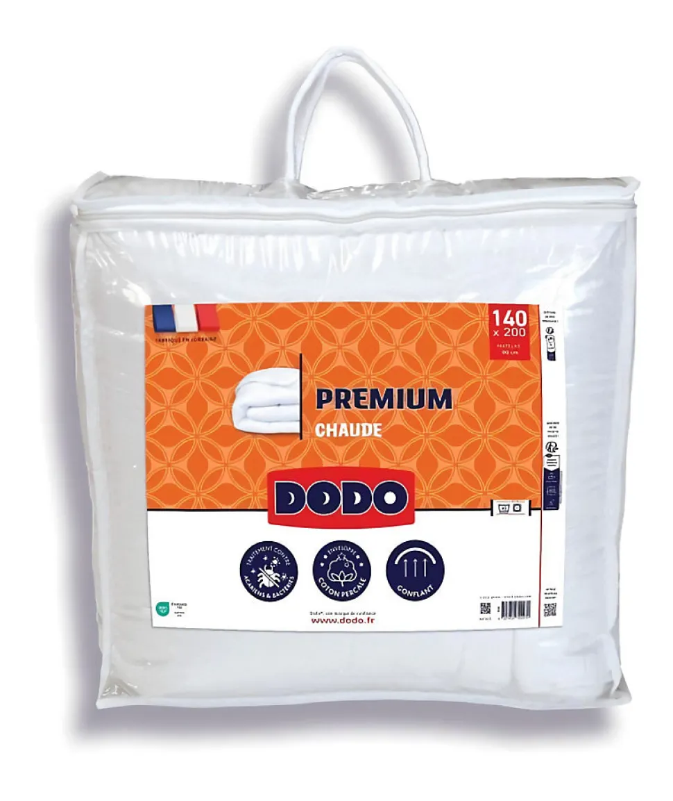 Couette chaude - DODO - PREMIUM - 220 x 240 cm - 250G/M² - Blanc