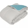 Couette chaude Bicolore Gamme Microfibre "Cocoon Non feu - Norme NF EN ISO 12952" toutes dimensions Toison d'or - Cocoon Galet Lac