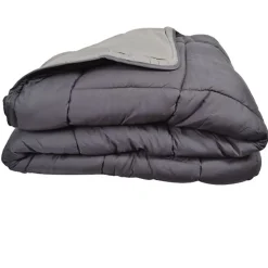 Couette chaude Bicolore Gamme Microfibre "Cocoon Non feu - Norme NF EN ISO 12952" toutes dimensions Toison d'or - Cocoon Acier Arg