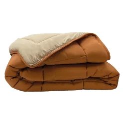 Couette chaude microfibre bicolore 400 gr/m2 (220x240 cm - Cuivre)