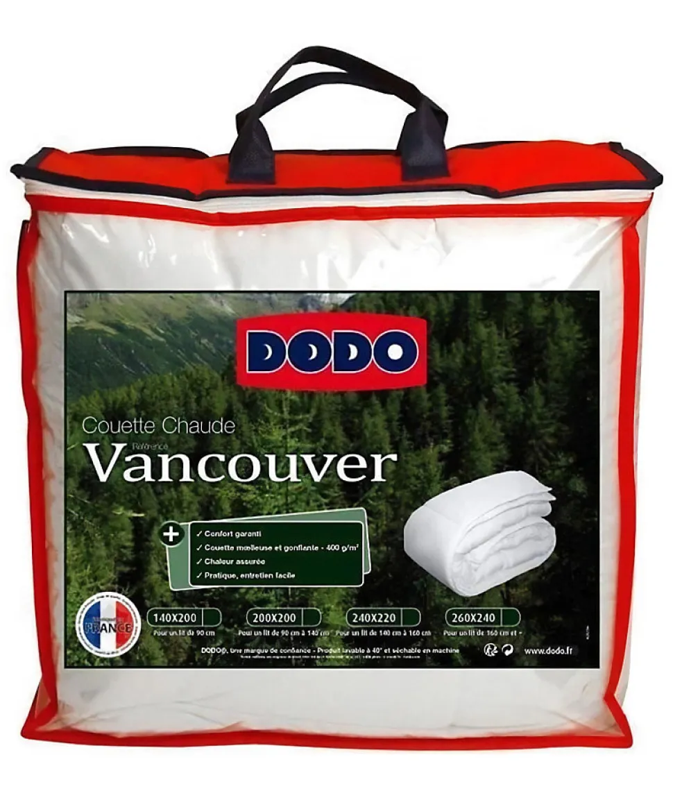 Couette chaude Vancouver - 220 x 240 cm - 400gr/m² - Blanc - DODO