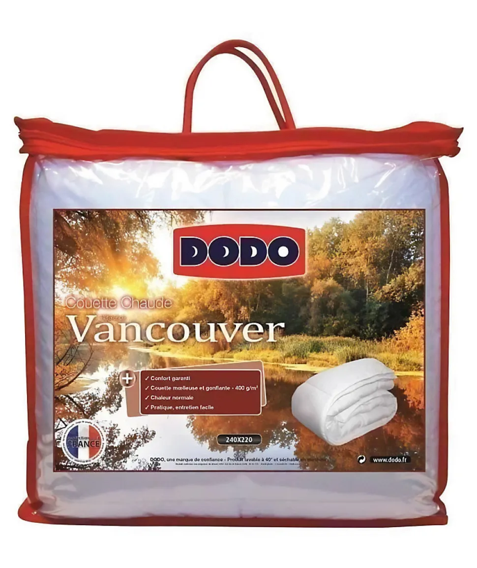 Couette chaude Vancouver - 240 x 260 cm - 400gr/m² - Blanc - DODO