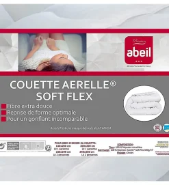 Couette de lit premium tempérée 350g blanc Aerelle soft flex ABEIL Dimension - 200x200