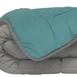 Couette d'été en microfibre bicolore (260x240 cm - Bleu)