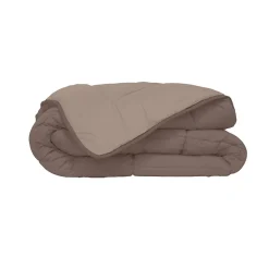 Couette d'été en microfibre bicolore (240x220 cm - Taupe)