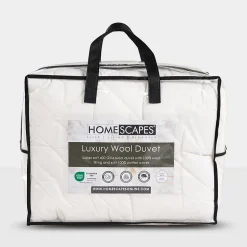 Couette en laine biologique épaisse, 200 x 200 cm - HOMESCAPES