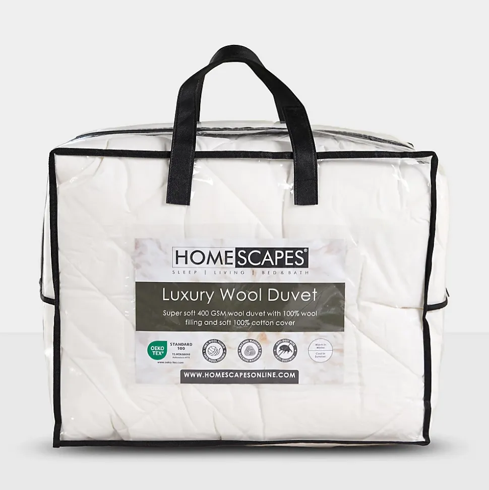 Couette en laine biologique épaisse, 200 x 200 cm - HOMESCAPES