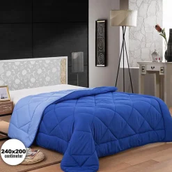 Couette En Microfibre Bicolore 240x200cm bleu Herzberg HG2420BCO-BLUE