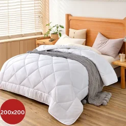 Couette en microfibre 200X200cm Blanche Herzberg HG22067WD