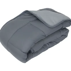 Couette hiver 200x200 cm COCOON BICOLORE Acier/Argent garnissage fibre polyester 400g/m2