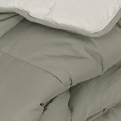 Couette hiver 260x240 cm COCOON BICOLORE Taupe/Lin garnissage fibre polyester 400g/m2