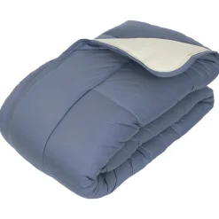 Couette hiver 260x240 cm COCOON BICOLORE Petrole/Mastic garnissage fibre polyester 400g/m2