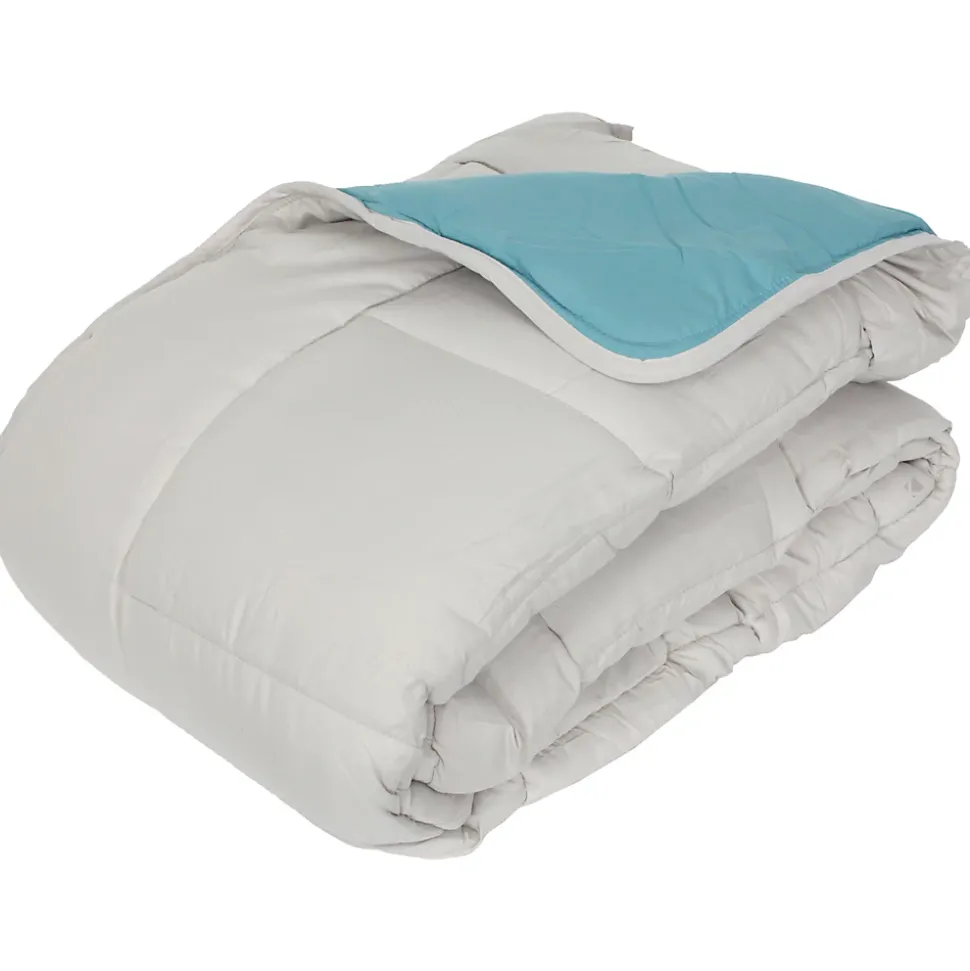 Couette hiver 200x200 cm COCOON BICOLORE Lac/Galet garnissage fibre polyester 400g/m2