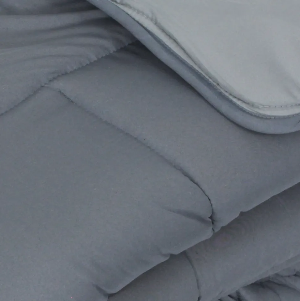 Couette hiver 140x200 cm COCOON BICOLORE Acier/Argent garnissage fibre polyester 400g/m2