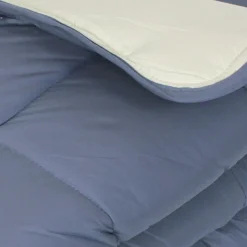 Couette hiver 200x200 cm COCOON BICOLORE Petrole/Mastic garnissage fibre polyester 400g/m2