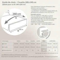 Couette hiver 280x240 cm HARMONIE garnissage fibre polyester 450g/m2