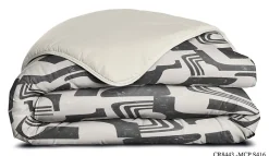 Couette légère imprimée / Uni gris clair - 1 personne 140 x200 - 29186