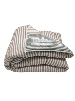 Couette Légère Imprimée Bayadère/rayures Taupe - 1 personne 140 X 200 - 10260