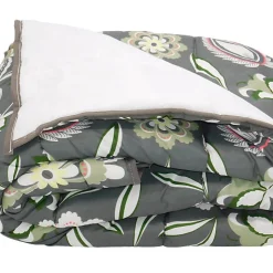 Couette légère imprimée fleurs/ non tissé blanc - 1 personne 140x200 - 14018-1