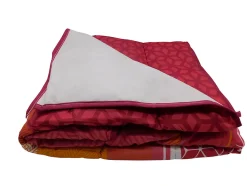 Couette légère imprimée jasper rouge / non tissé blanc - 1 personne 140 x 200 - 14018-5