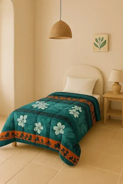 Couette Légère Imprimée Végétal - 1 Personne 140x200 - 20877