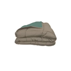 Couette légère réversible bicolore en microfibre 200 gr/m² (200x200 cm - Turquoise)