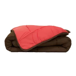 Couette légère réversible bicolore en microfibre 200 gr/m² (240x220 cm - Marron chocolat)