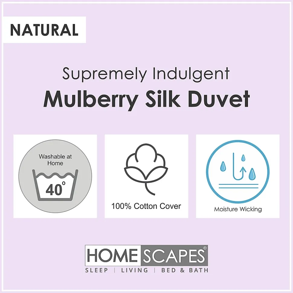 Couette légère été 230x220 cm - Couette 2 personnes - Soie de Mûriers - HOMESCAPES