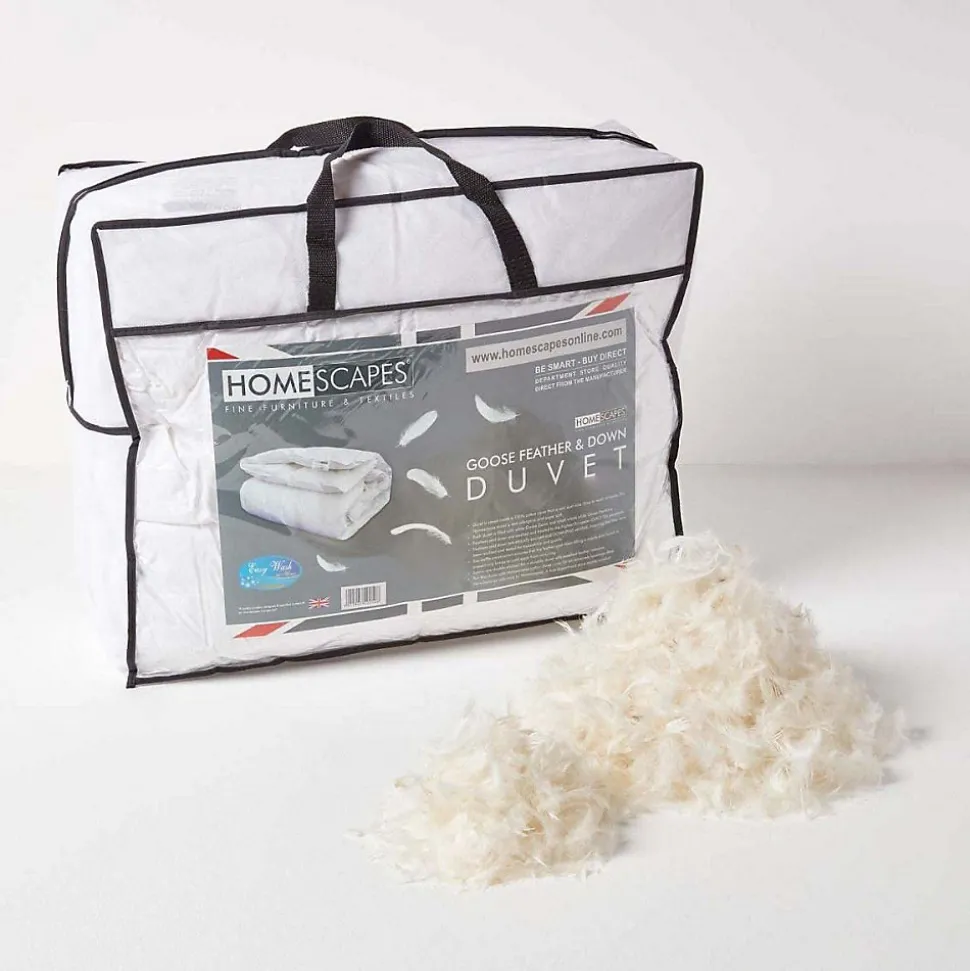 Couette légère été 230x220 cm - Couette 2 personnes - Duvet et plumes d'oie - HOMESCAPES