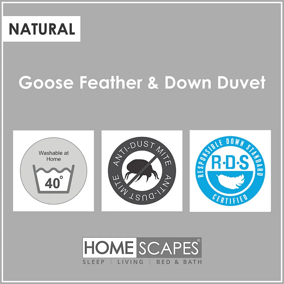 Couette légère été 230x220 cm - Couette 2 personnes - Duvet et plumes d'oie - HOMESCAPES