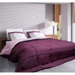 Couette Microfibre 400g/m² CALGARY Prune & Parme 240x260cm
