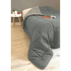 Couette Microfibre 400g/m² CALGARY Acier & Argent 220x240cm