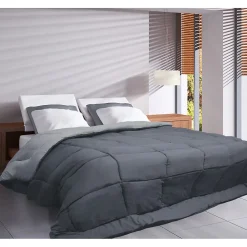 Couette Microfibre 400g/m² CALGARY Acier & Argent 220x240cm